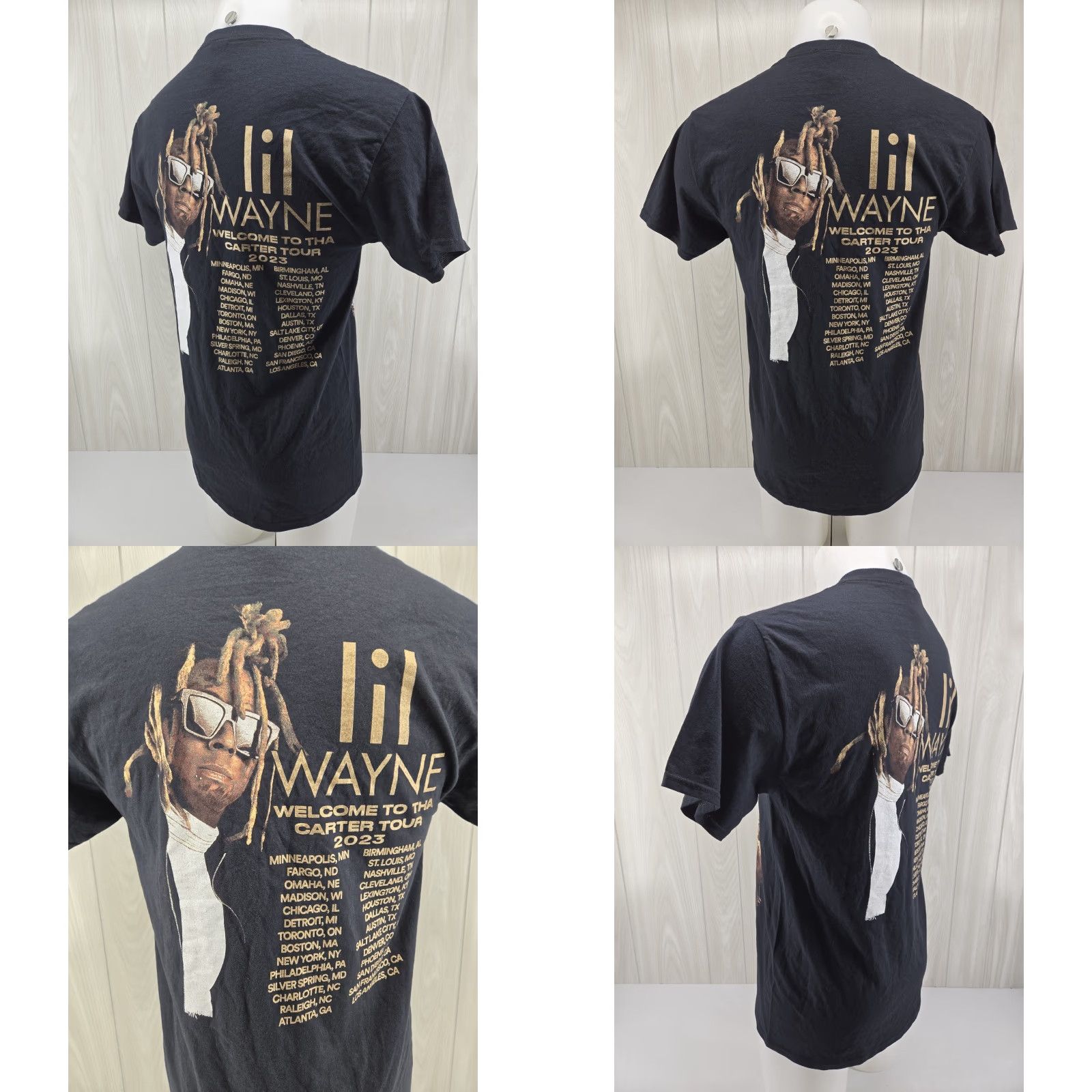 Fruit Of The Loom Lil Wayne Mens Medium Rapper 2023 Tour T-shirt Welcome To Tha Carter Tour Hip Hop Music Rap Shirt Men Black Cotton Knit Short Sleeve Round Neck Moto? Size US M / EU 48-50 / 2 - 8 Thumbnail