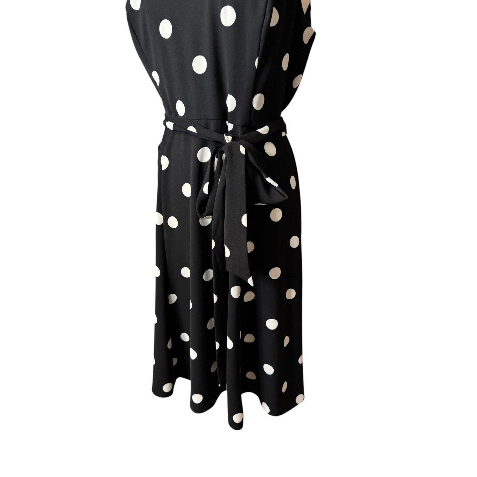 Lauren Ralph Lauren Ralph Lauren Black White Polka Dot Midi Dress Size XXL / US 16-18 / IT 52-54 - 2 Thumbnail