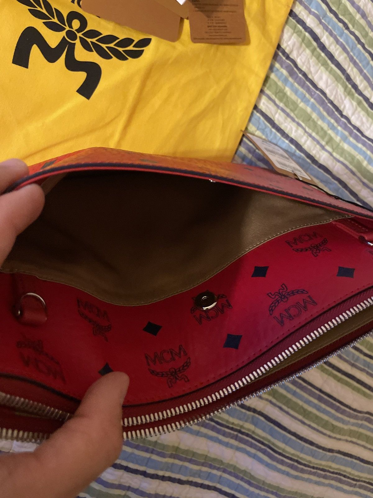 MCM MCM Candy Red Crossbody Pouch In Visetos Original Size ONE SIZE - 6 Thumbnail