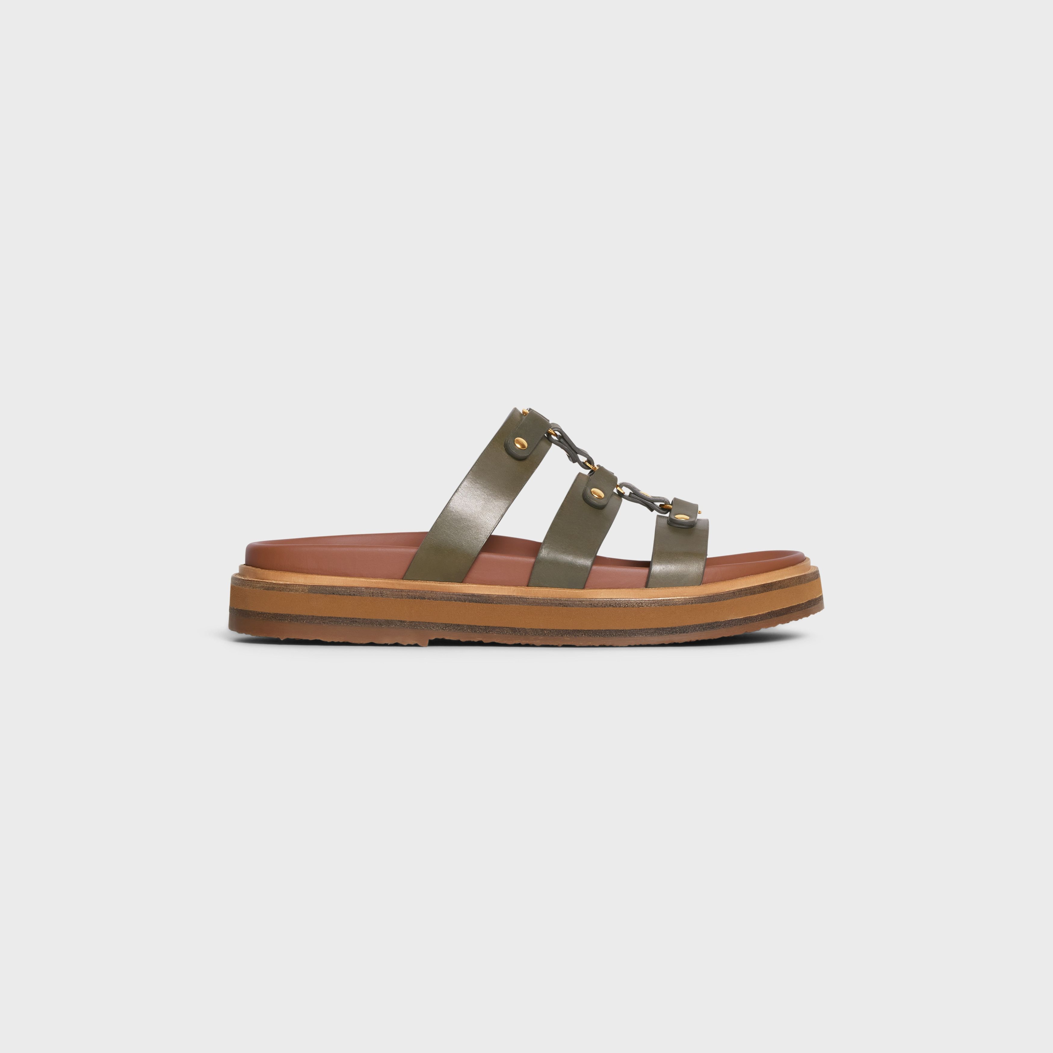Celine o1bcso1str0925 352343778C Tippi Slides in Dark Olive Size US 8 / IT 38 - 1 Thumbnail