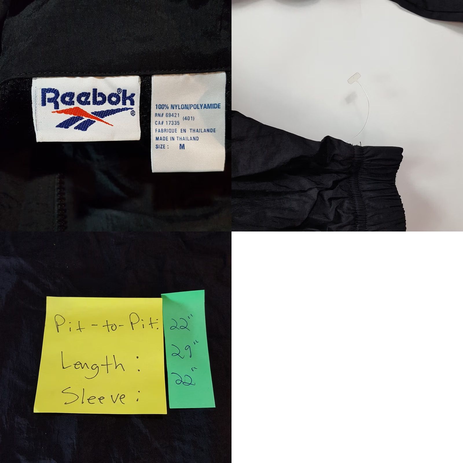 Reebok VINTAGE Reebok Jacket Womens M Zip Up Long Sleeve Black 90s Sports Retro - Size M / US 6-8 / IT 42-44 - 8 Thumbnail