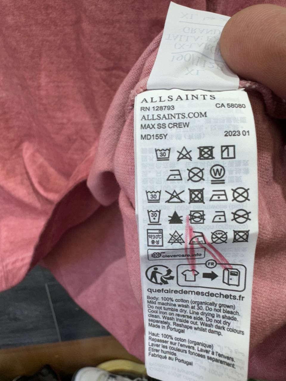 Allsaints AllSaints MAX SS CREW Basic T-Shirt Oversized Fit Mens Size US XL / EU 56 / 4 - 7 Thumbnail