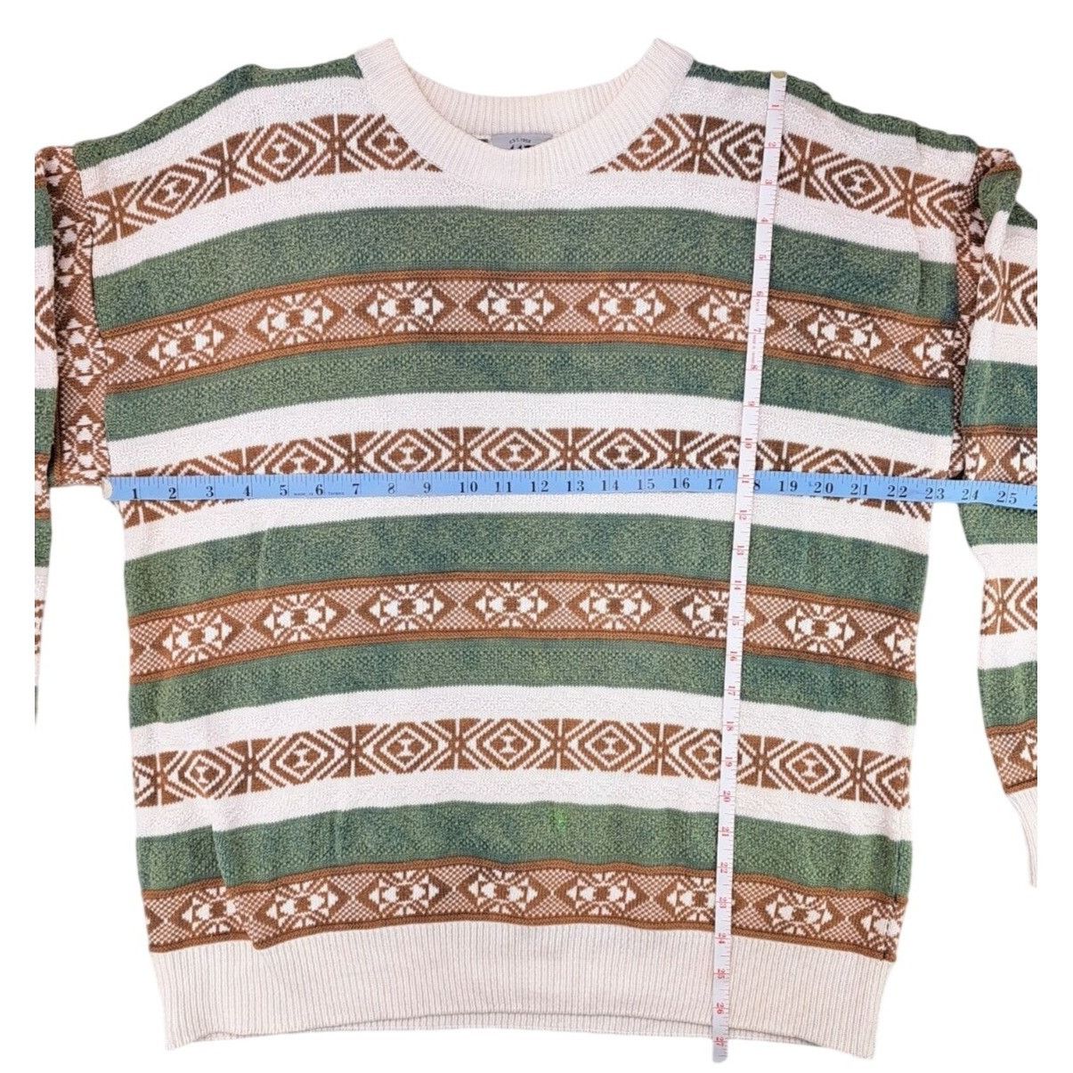 Van Heusen Vintage Van Heusen 417 Sweater Men Medium Striped Green Tan Size US M / EU 48-50 / 2 - 6 Thumbnail