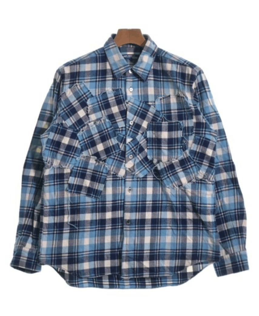 image of Junya Watanabe 2003 Patchwork Flannel in Blue, Men's (Size Medium)