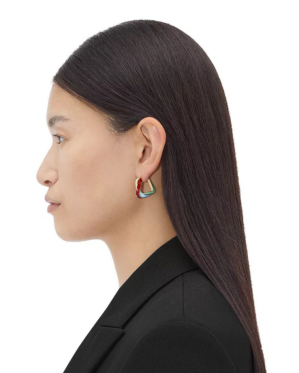 Bottega Veneta BOTTEGA VENETA Twist triangle silver hoop earrings q Size ONE SIZE - 2 Thumbnail
