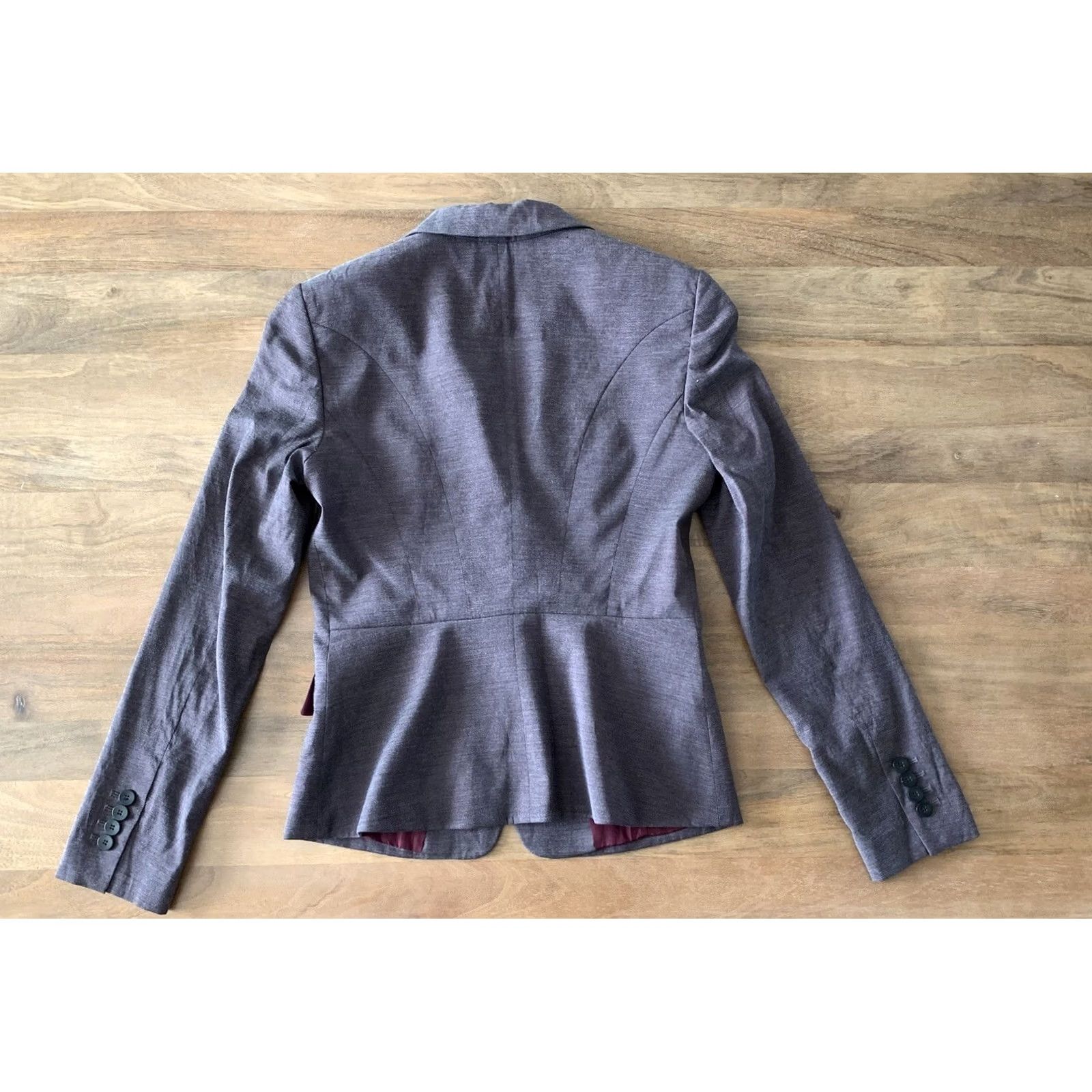 Hugo Boss HUGO BOSS Blazer Women's 2 Wool Blend Purple Sport Jacket Coat Classic Office Luxury Size XS / US 0-2 / IT 36-38 - 2 Thumbnail
