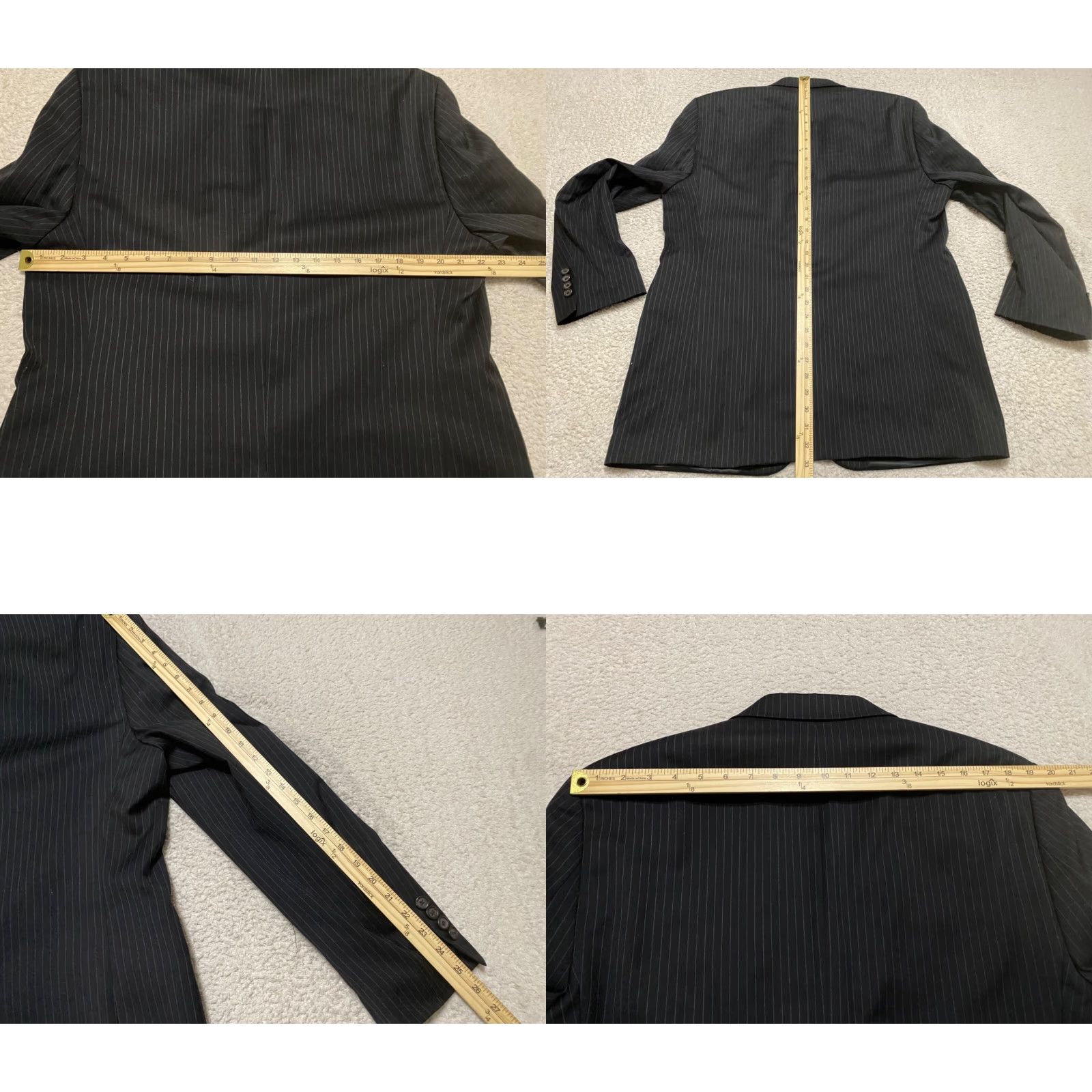 Ralph Lauren Lauren Ralph Lauren Blazer Mens 44 Long Wool Black Striped Two-Button Single-Breasted Jacket Shirt Size US XXL / EU 58 / 5 - 8 Thumbnail