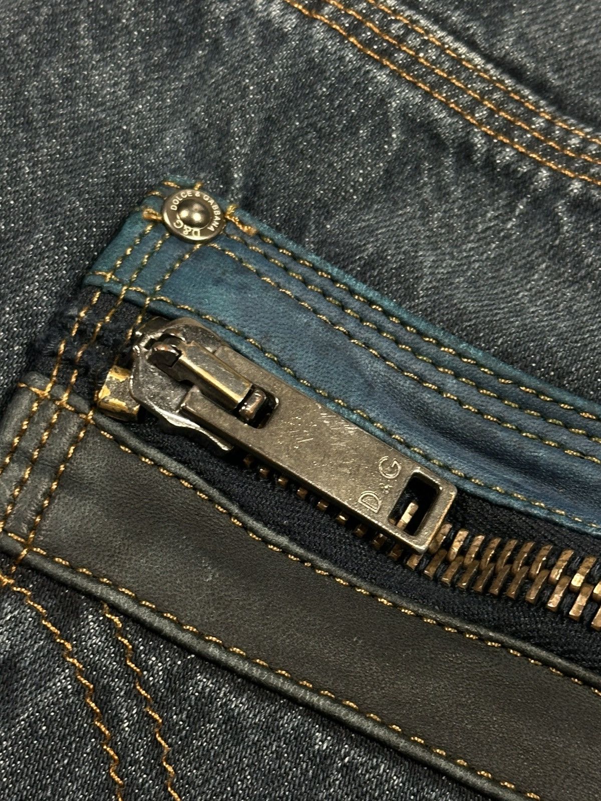 Dolce & Gabbana F/W2004 Dolce & Gabbana Biker Straight Leg Blue Denim Jeans Size US 36 / EU 52 - 13 Thumbnail