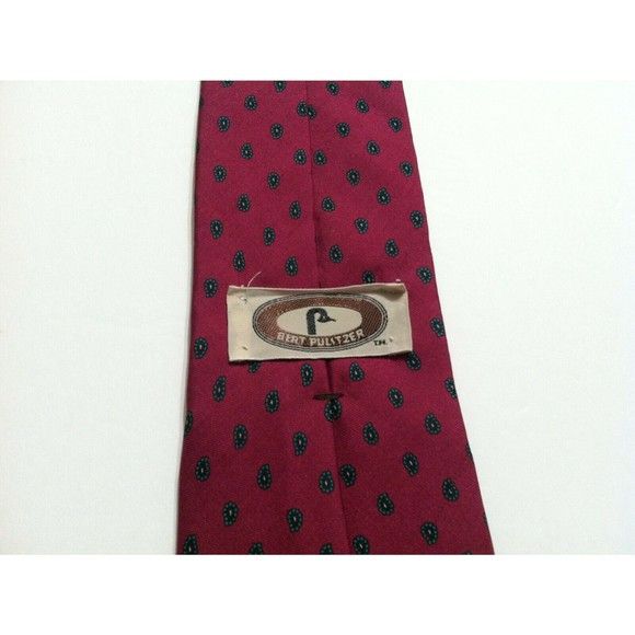 Bert Pulitzer BERT PULITZER MENS DEEP PINK 100%SILK TIE WIDTH: 3 3/8" Size ONE SIZE - 2 Thumbnail