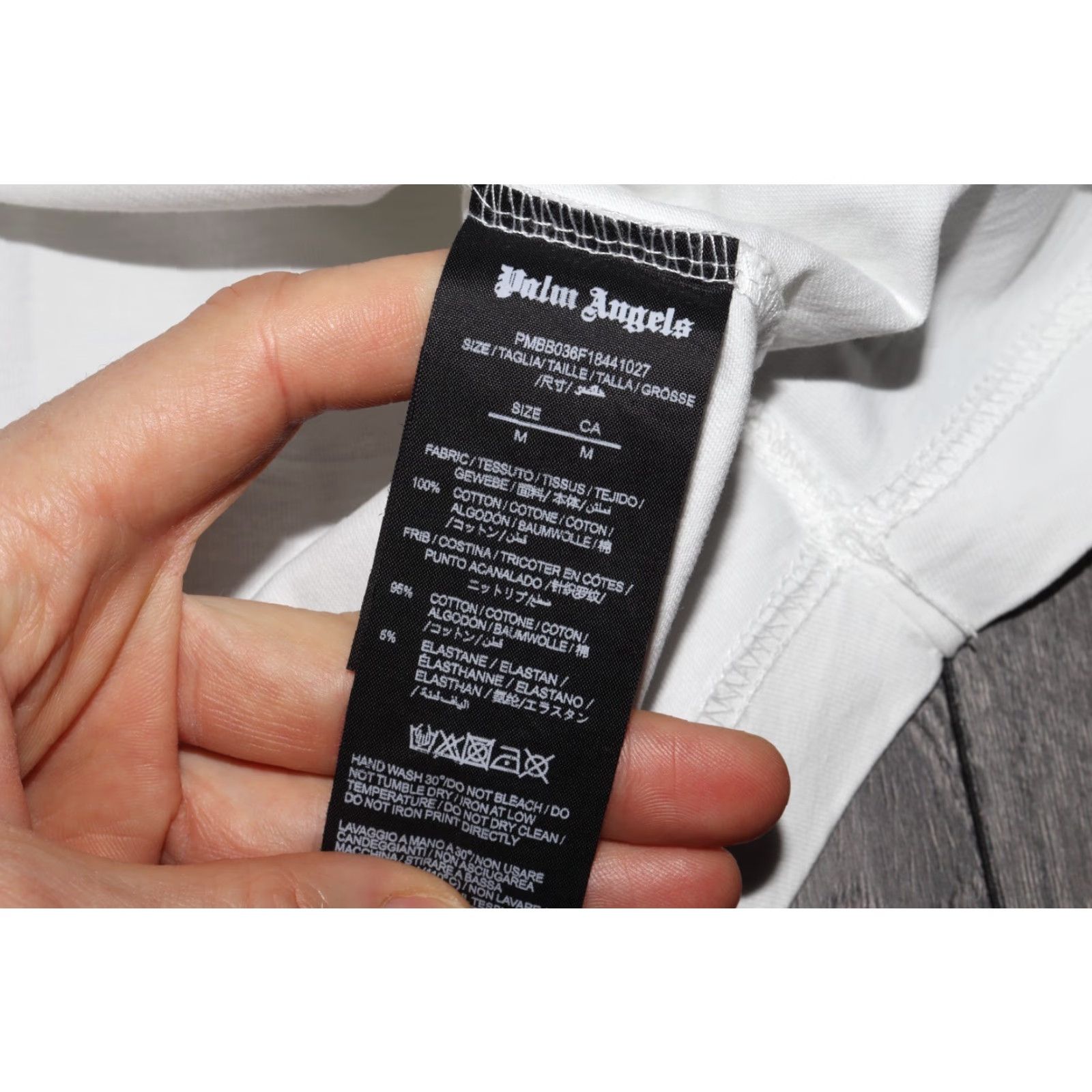 Palm Angels PALM ANGELS White Big Back Logo Print Short Sleeve Cotton Mens M Size US 31 - 5 Thumbnail