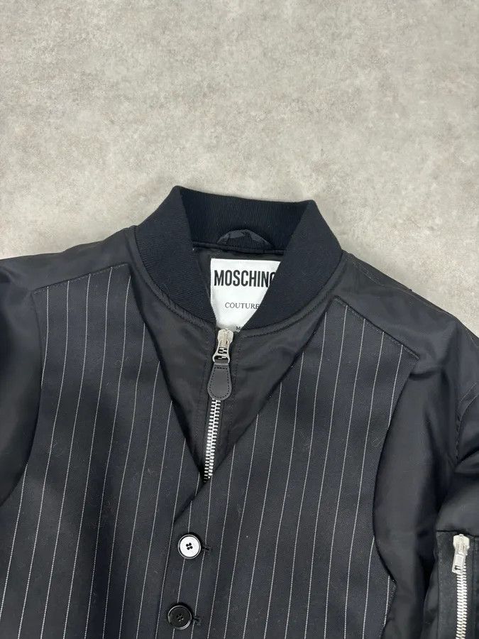 Moschino AW2018 Moschino Black Nylon Pinstriped Vest Bomber Jacket Size US L / EU 52-54 / 3 - 5 Thumbnail