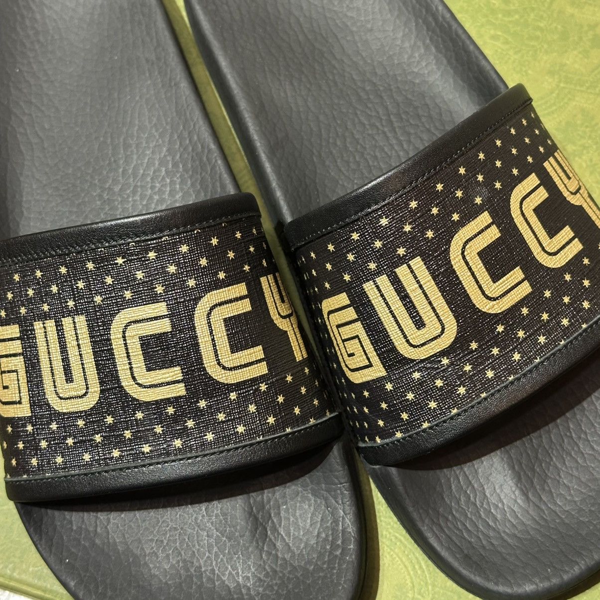 Gucci GUCCI slide sandal GUCCY SEGA logo font black 10 used Size US 10 / EU 43 - 3 Thumbnail