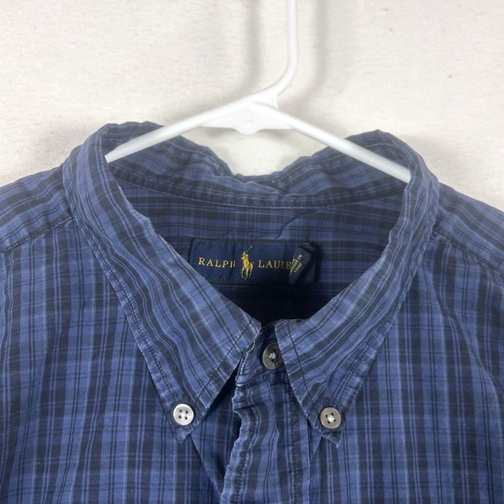 Ralph Lauren Ralph Lauren Button-Up Shirt Mens 2XB Big Blue Plaid Long Sleeve Casual Preppy Cotton Button-Down Size US XXL / EU 58 / 5 - 3 Thumbnail