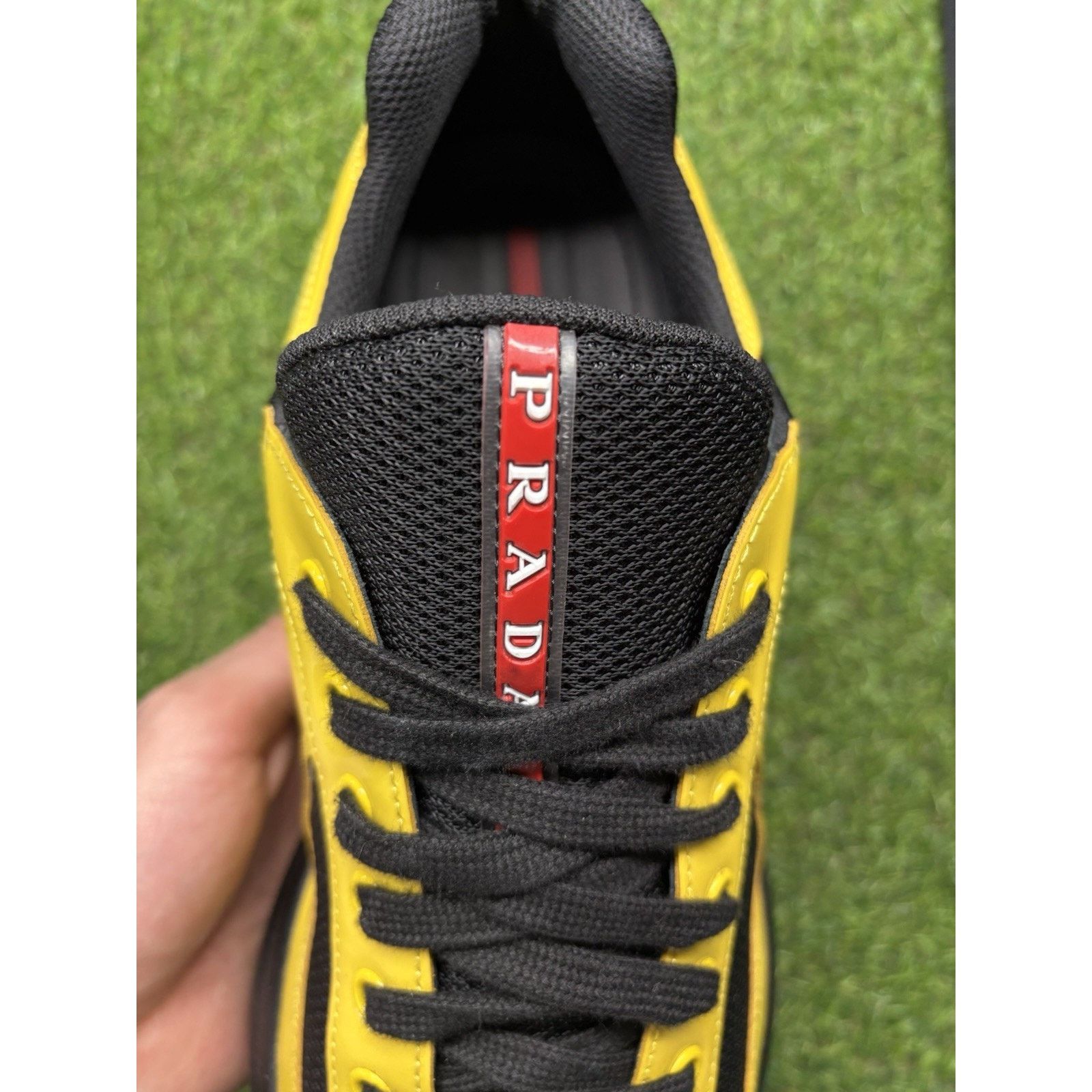 Prada Americas Cup Sneakers Black, Yellow' EXCELLENT