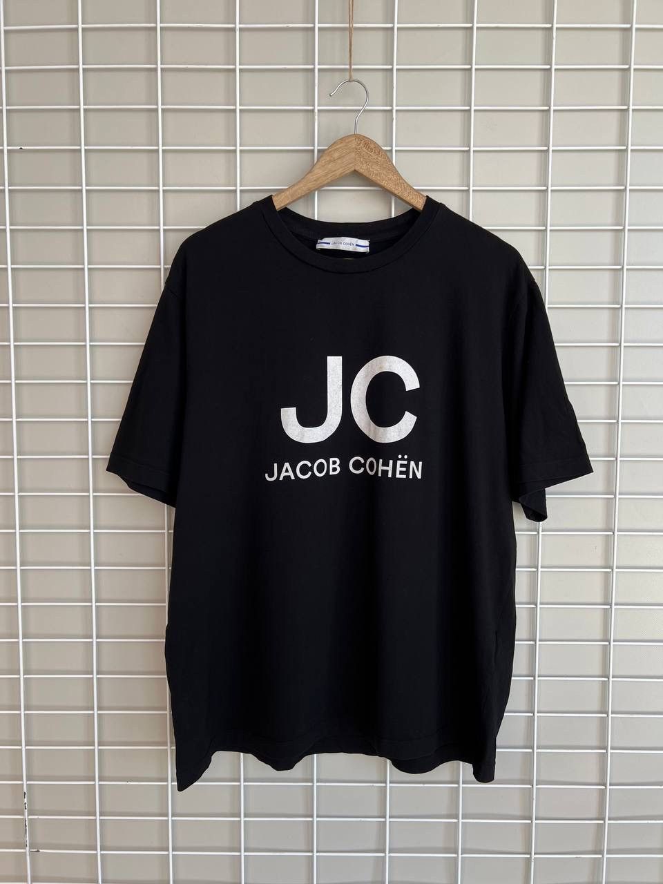 Jacob Cohen Big Logo Black T-Shirt Mens Size L Short Sleeve