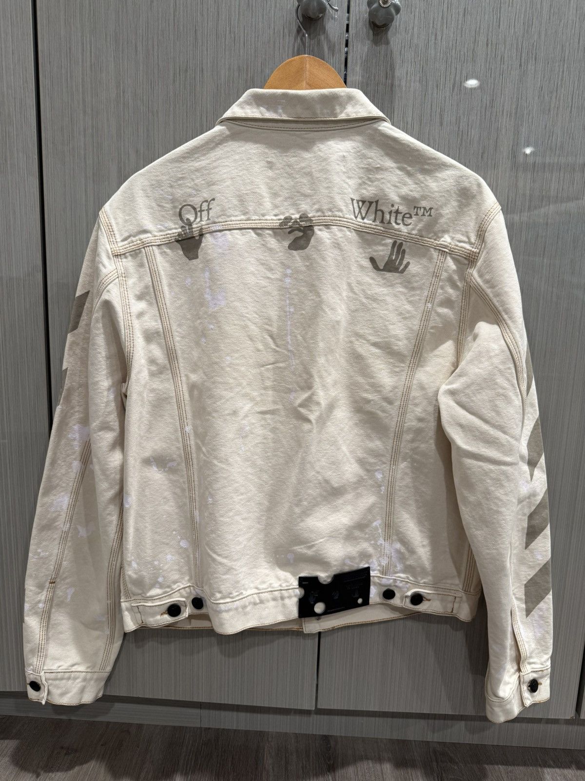 Off-White Off White Beige Painter Denim Jacket Size US XL / EU 56 / 4 - 5 Thumbnail