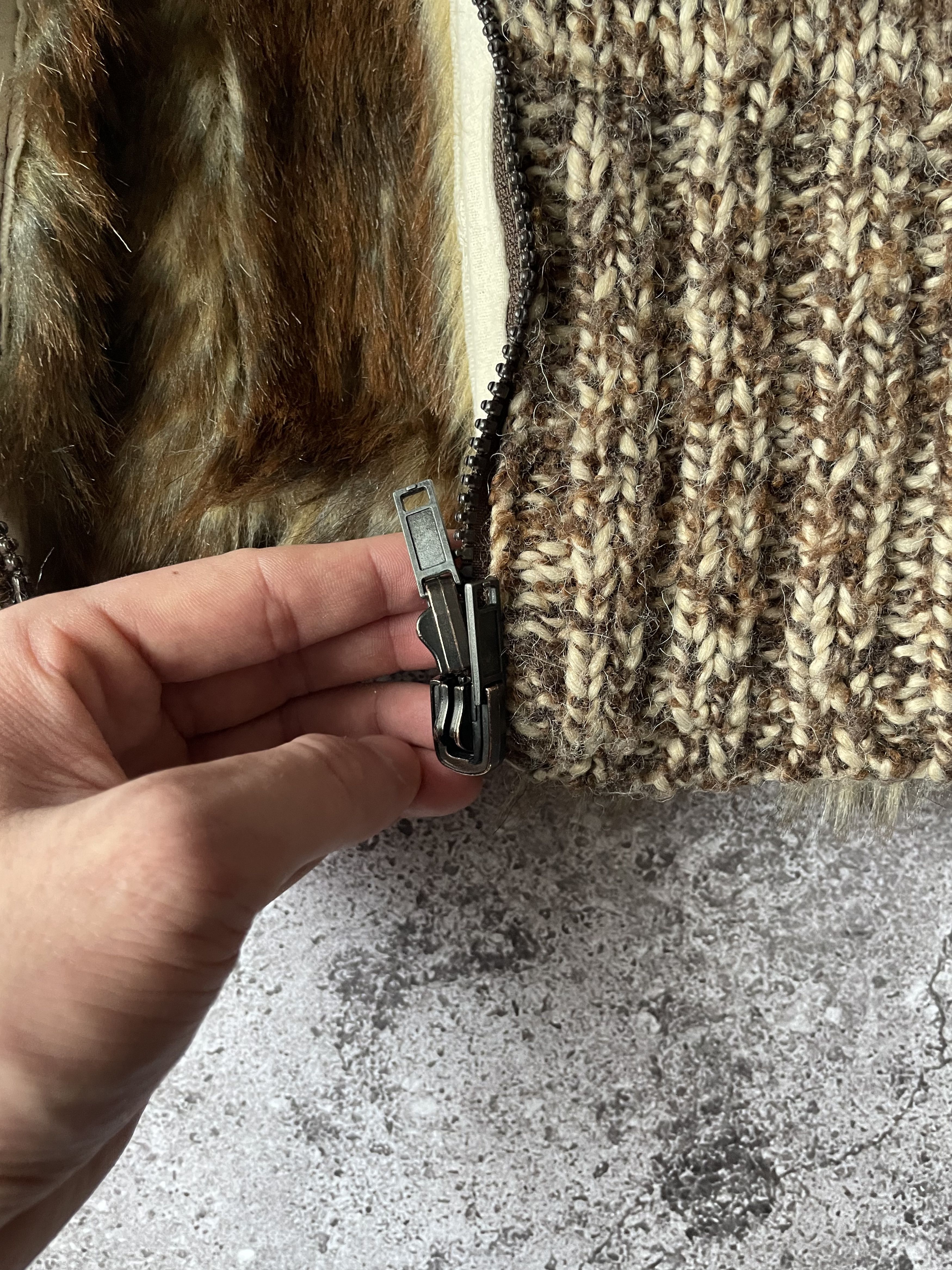 Sixty Energie Sixty SpA Italy Archive Fur Lined Zip Up Cardigan Size US M / EU 48-50 / 2 - 9 Thumbnail