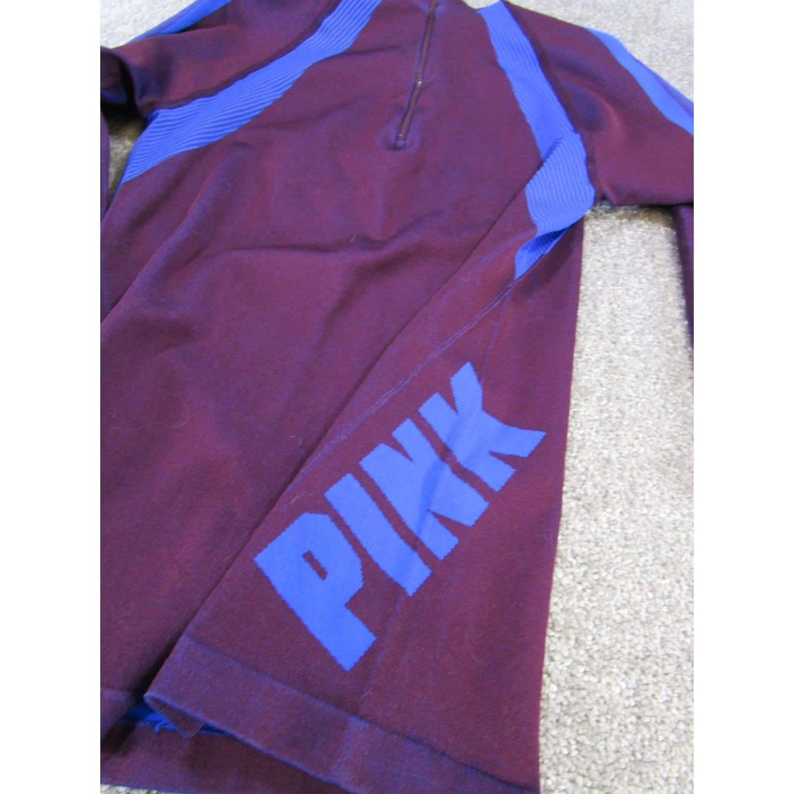 Victoria's Secret VINTAGE Victoria's Secret Sweater Shirt Womens S Mock Neck Fleece Pullover Blue Pink Solid 90s Concert? (Oops) Size S / US 4 / IT 40 - 4 Thumbnail