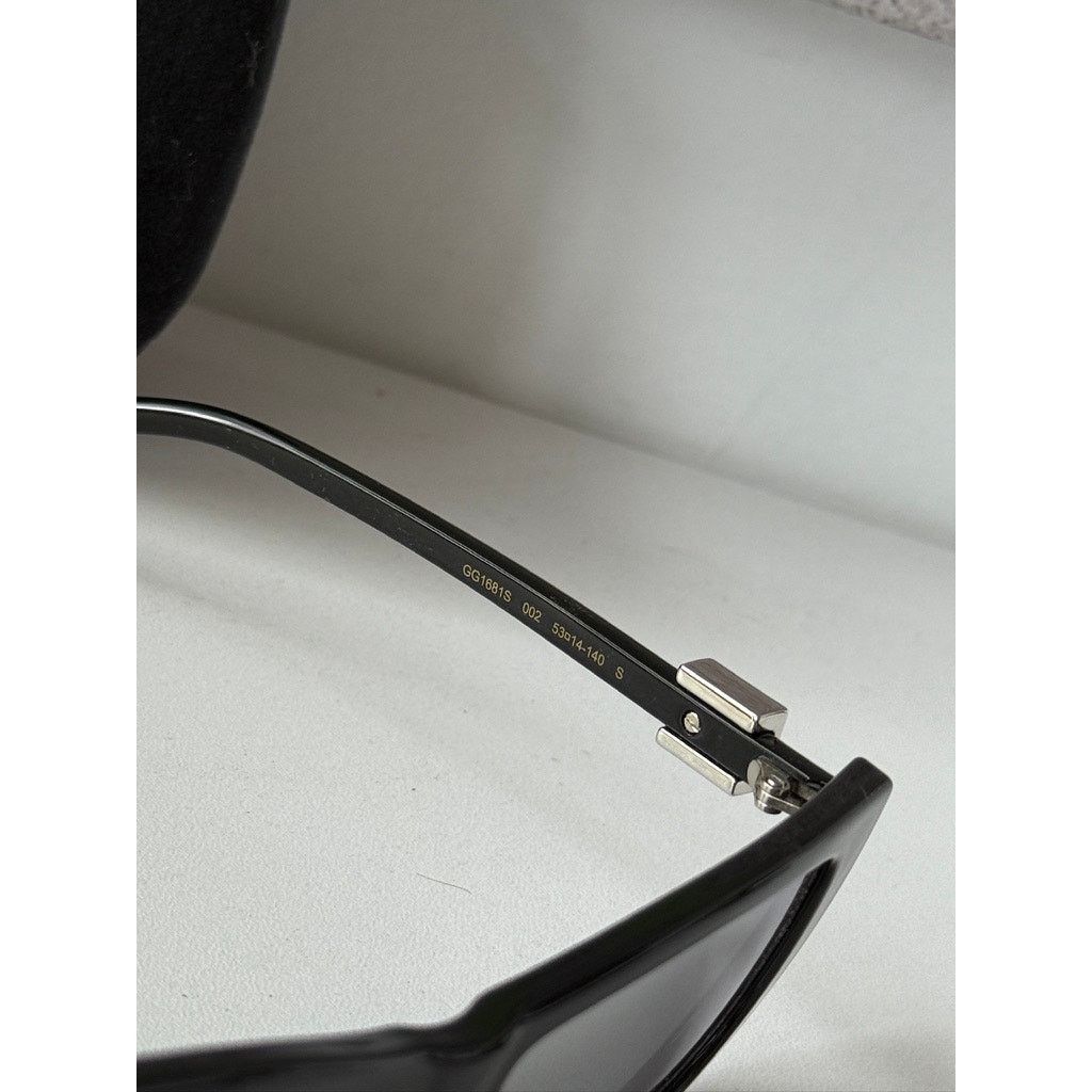 Gucci NEW Gucci GG1681S Black Silver Mirror Cat Eye Sunglasses Size ONE SIZE - 7 Thumbnail