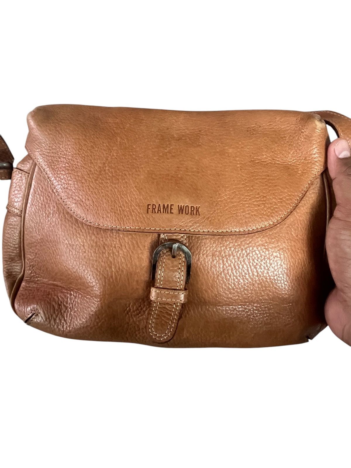 Japanese Brand Vintage FRAME WORK cross body bag leather rare Size ONE SIZE - 10 Thumbnail