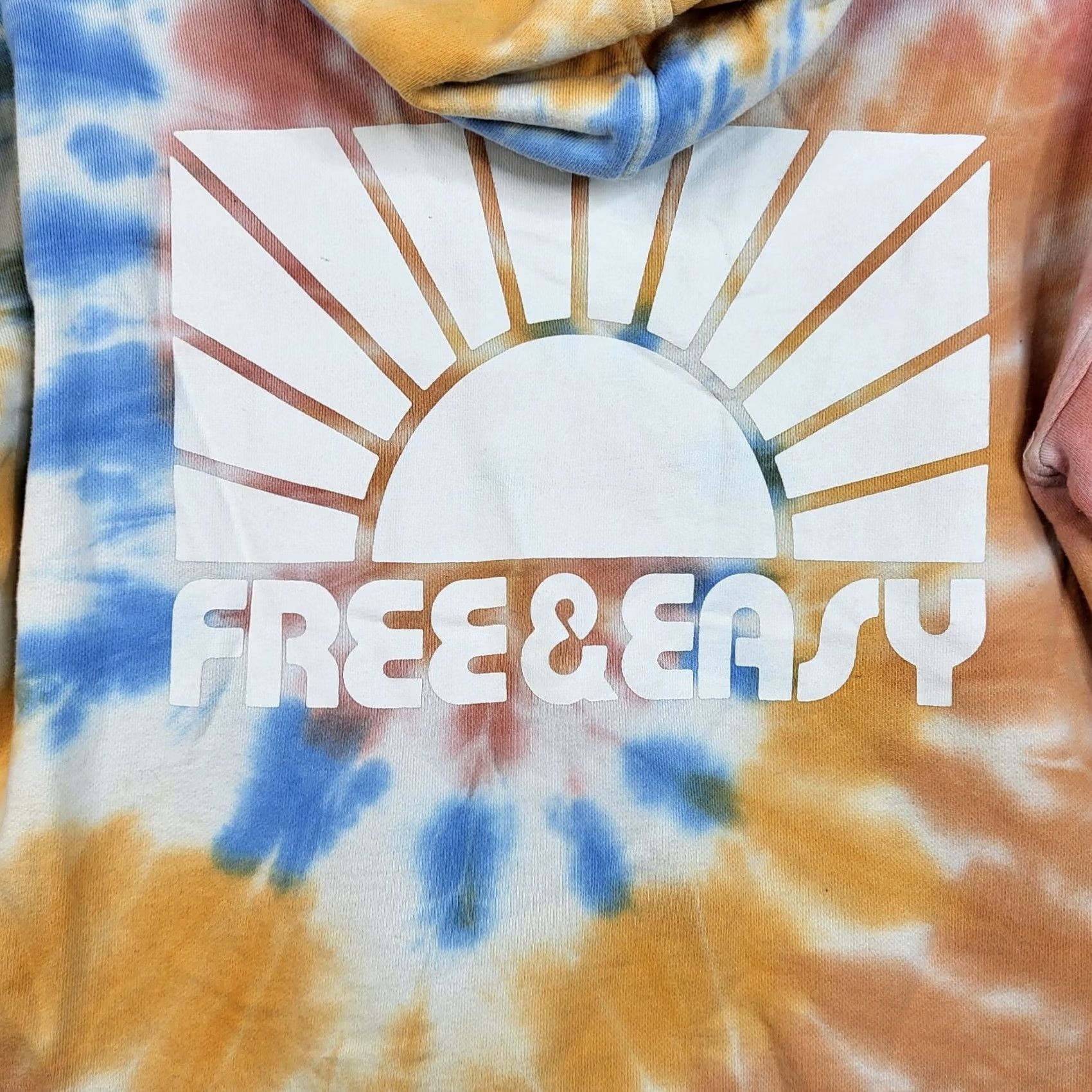 Madewell Madewell x Free People Women's orange blue tie-dye sweatshirt Sz L Crew Neck Pullover Long Sleeve All Seasons Regular Size L / US 10 / IT 46 - 6 Thumbnail
