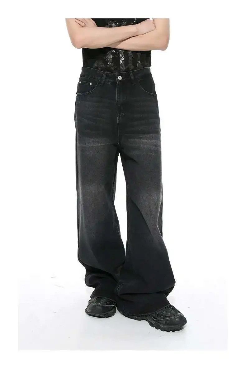 Japanese Brand Baggy Dark Blue Wide Leg Baggy Denim Jeans Size US 30 / EU 46 - 1 Thumbnail