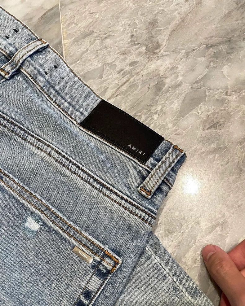 Amiri Amiri Washed blue blue Anacardium occidentale floral patch Size US 30 / EU 46 - 4 Thumbnail