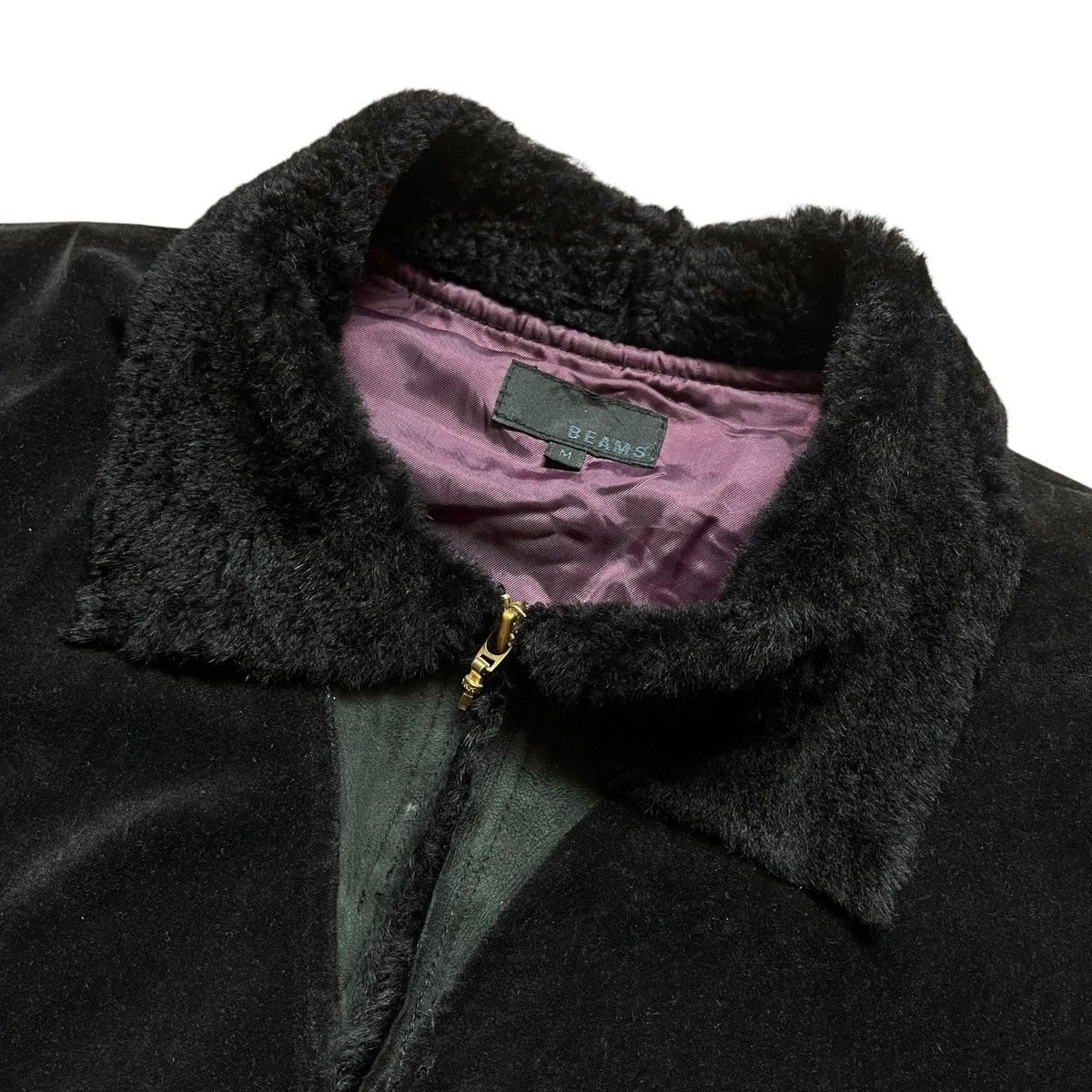 14th Addiction × If Six Was Nine × Le Grande Bleu (L.G.B.) Japanese Brand Beams Hairy Collar Velvet Jacket Size US M / EU 48-50 / 2 - 3 Thumbnail