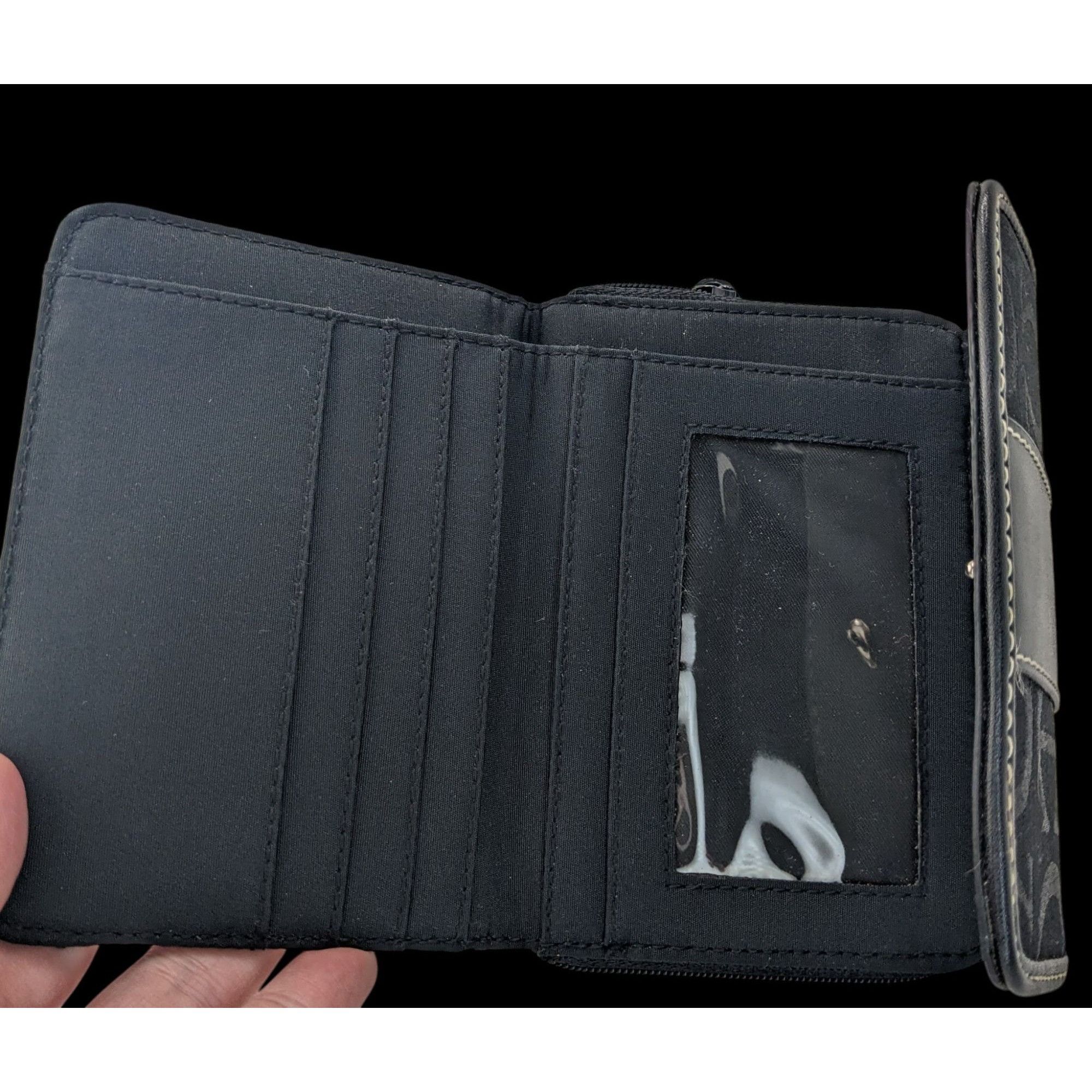 Etienne Aigner Etienne Aigner Black Monogram Canvas Wallet 5"x4"x1" With Sn Size ONE SIZE - 3 Thumbnail