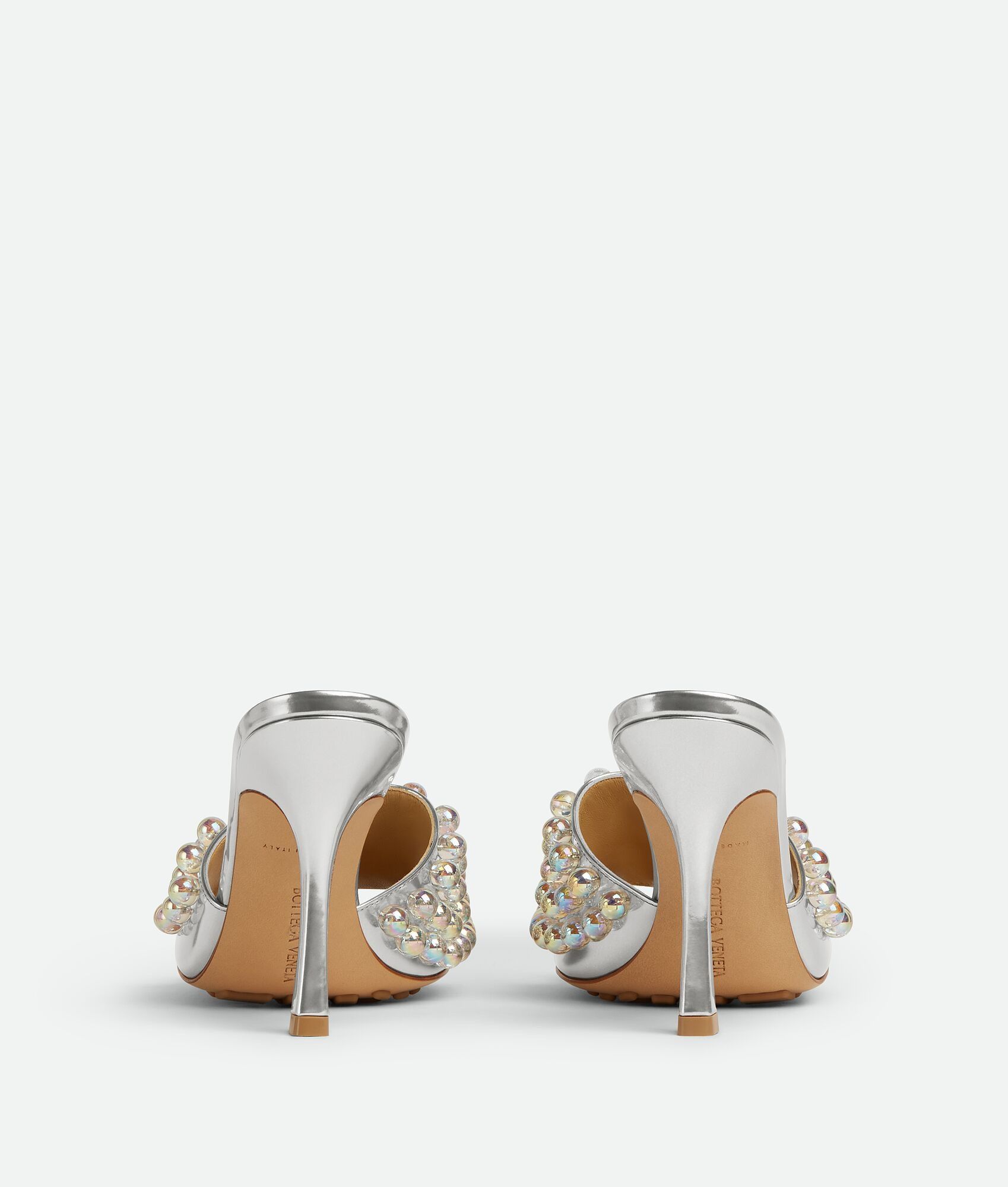 Bottega Veneta o1n1vont0126 Stretch Mule in Silver Size US 11 / IT 41 - 3 Thumbnail