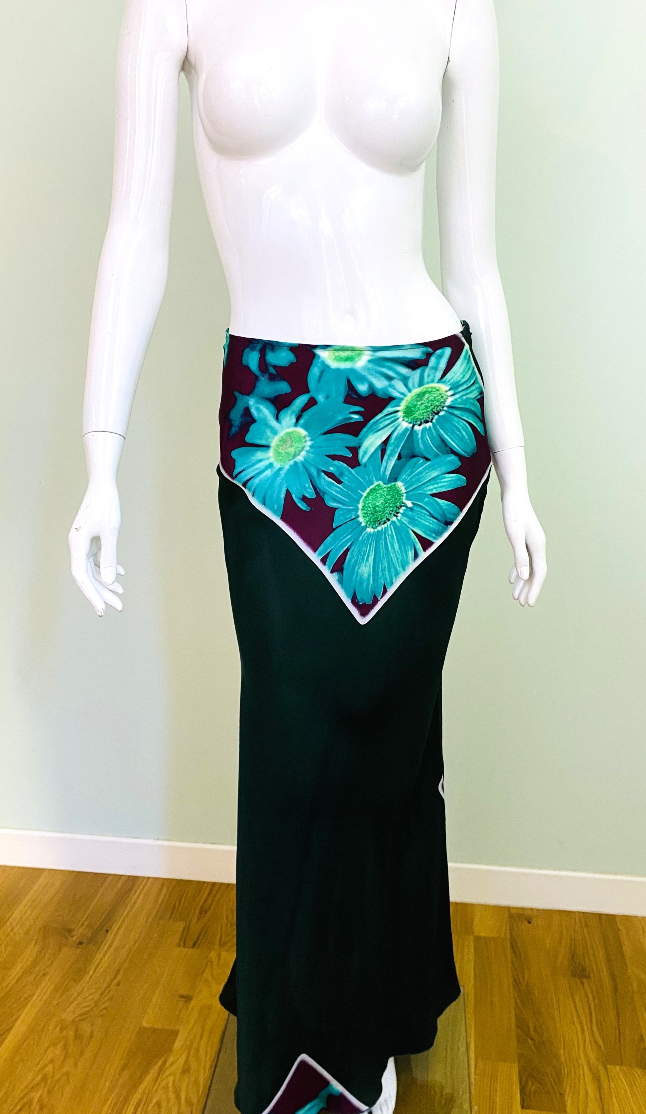 Jean Paul Gaultier Jean Paul Gaultier Floral Poison Green Maxi Skirt Size 27" / US 4 / IT 40 - 4 Thumbnail