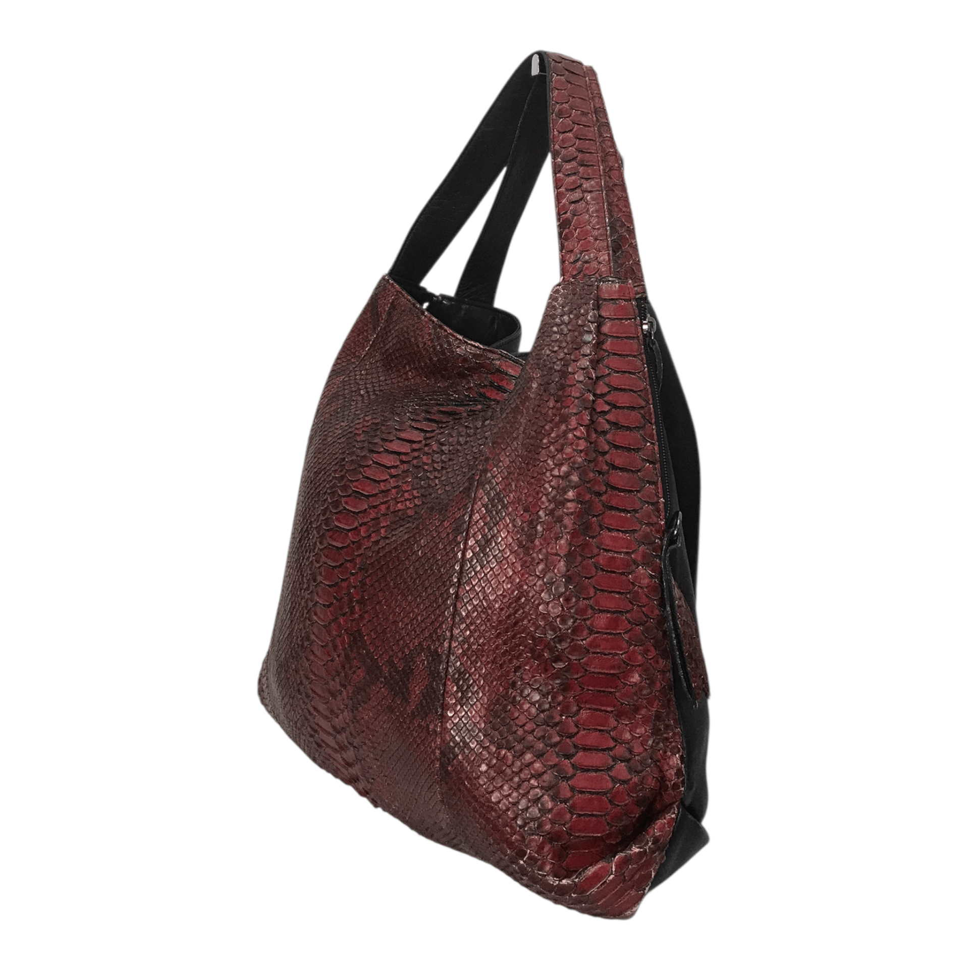 Genuine Leather Snake Skin Leather Tote Bag Size ONE SIZE - 6 Thumbnail