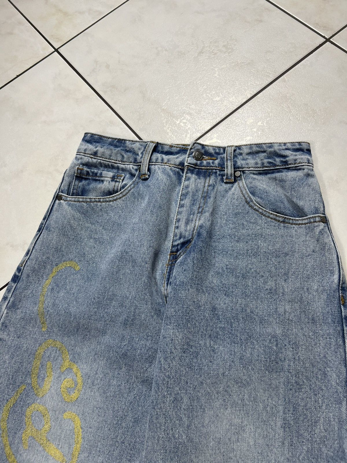 Ed Hardy Ed Hardy born wild boyfriend jeans wolf print y2k baggy pant Size 27" / US 4 / IT 40 - 6 Thumbnail