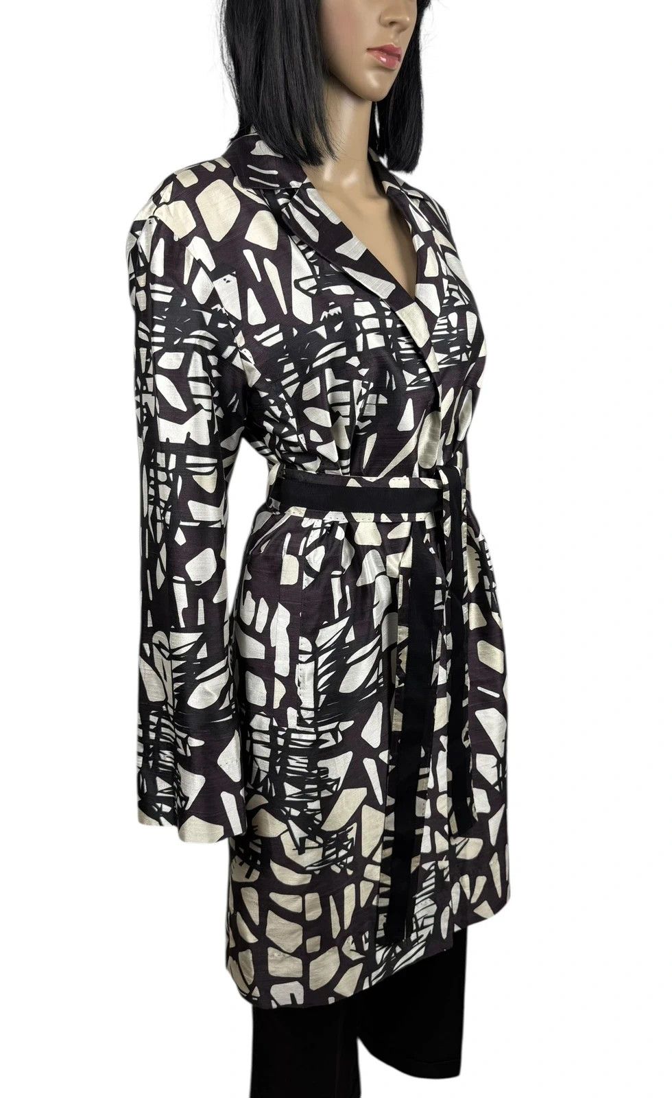 Hugo Boss Hugo Boss Silk Printed Belted Coat size UK10 IT42 Size M / US 6-8 / IT 42-44 - 5 Thumbnail