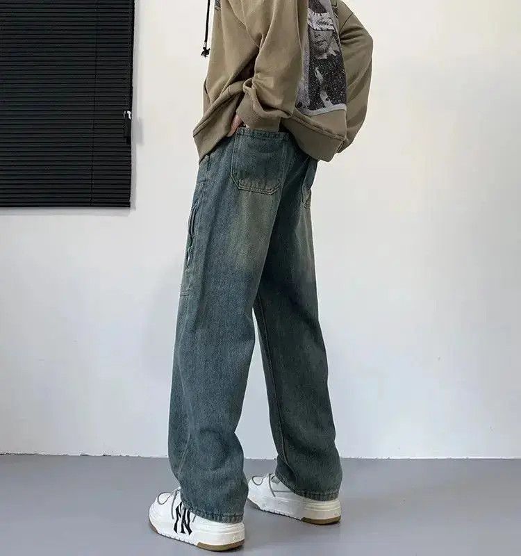 Japanese Brand Loose straight leg wide leg side zippered jeans Size US 32 / EU 48 - 4 Thumbnail