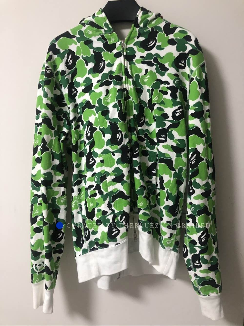 Bape Green Camo Shark Hoodie in Size L Size US L / EU 52-54 / 3 - 1 Thumbnail
