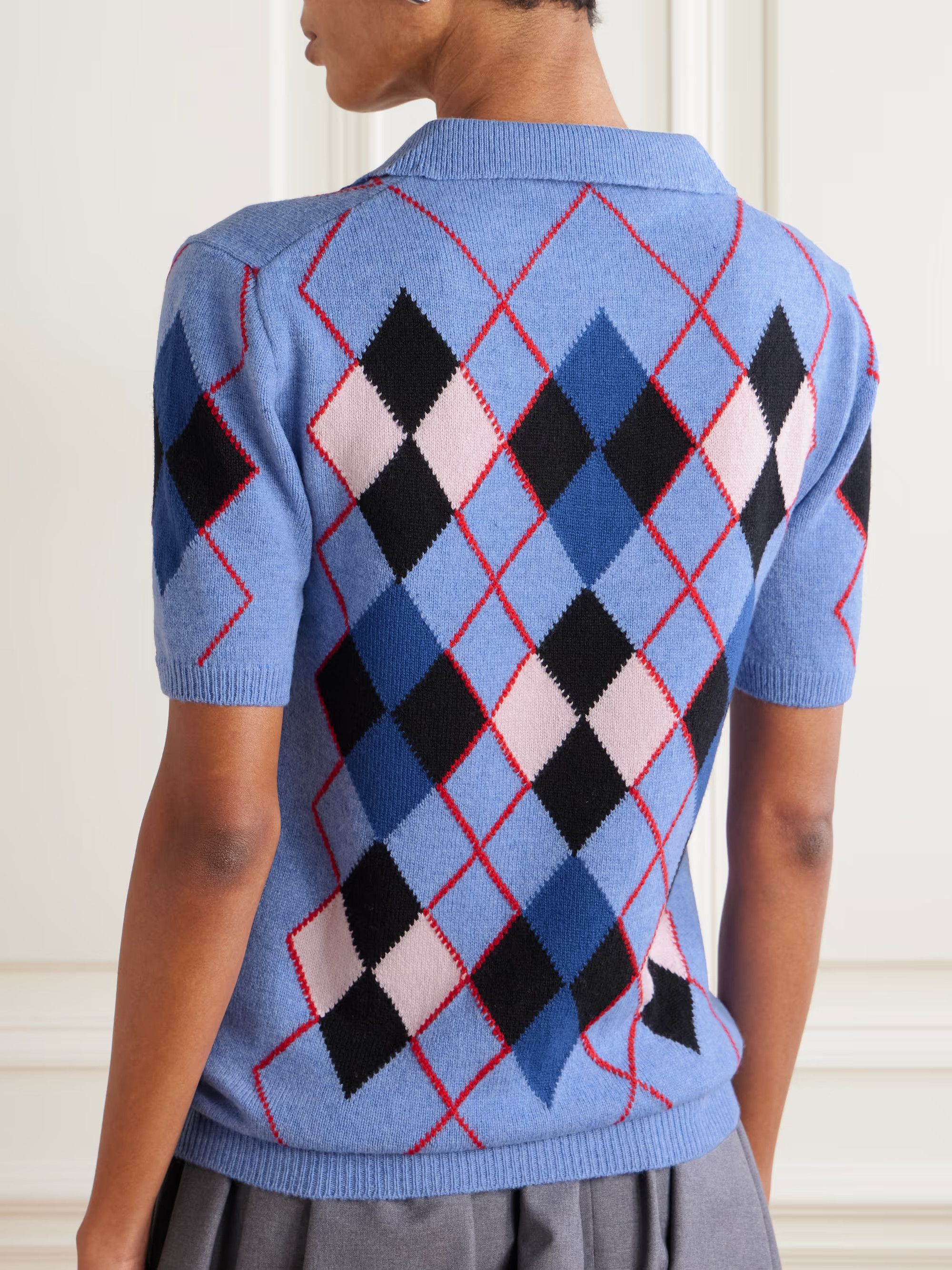 Marni o1f1d3z0326 Agyle Wool Polo Shirt in Multicolor Size XL / US 12-14 / IT 48-50 - 3 Thumbnail