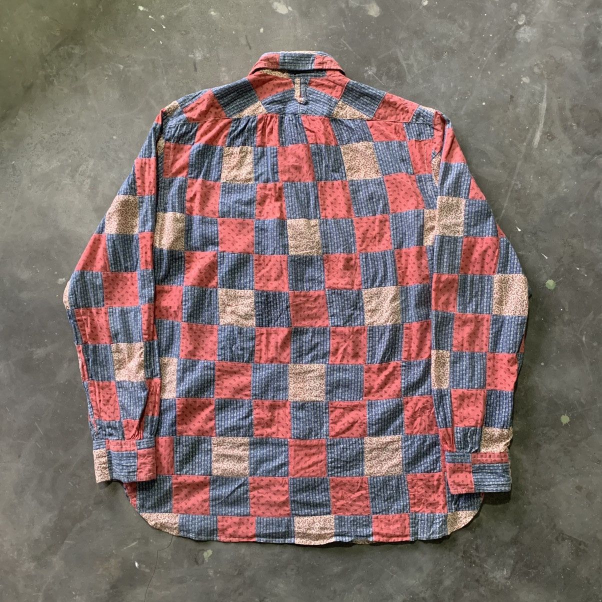 EASTLOGUE EASTLOGUE Red & Navy Patchwork Shirt Size US M / EU 48-50 / 2 - 8 Thumbnail