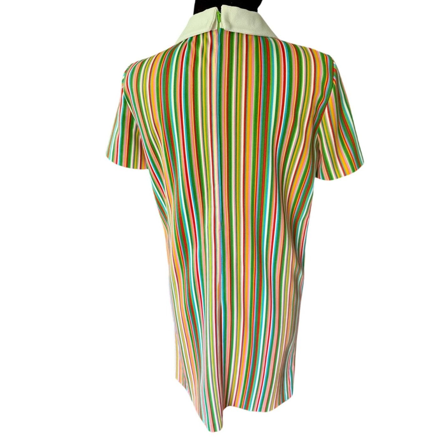 Vintage Vintage 70s Rainbow Striped Whimsy Shift Dress Small Med Size M / US 6-8 / IT 42-44 - 2 Thumbnail