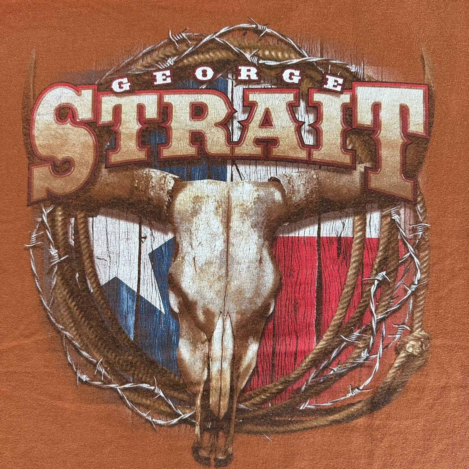 Vintage Vintage Y2K George Strait Texas T-Shirt Long Sleeve Orange X Size US XL / EU 56 / 4 - 2 Thumbnail