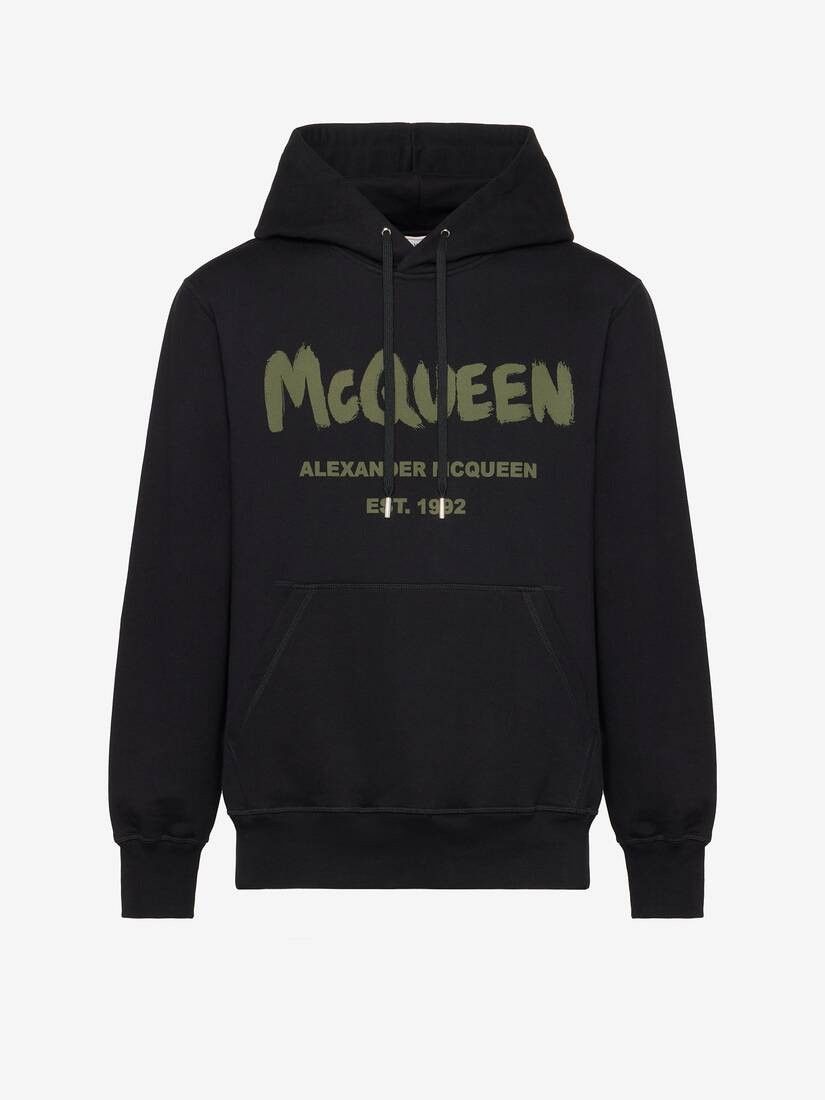 Alexander McQueen o1w1db10725 McQueen Graffiti Hooded Sweatshirt Black Size US XXL / EU 58 / 5 - 1 Thumbnail
