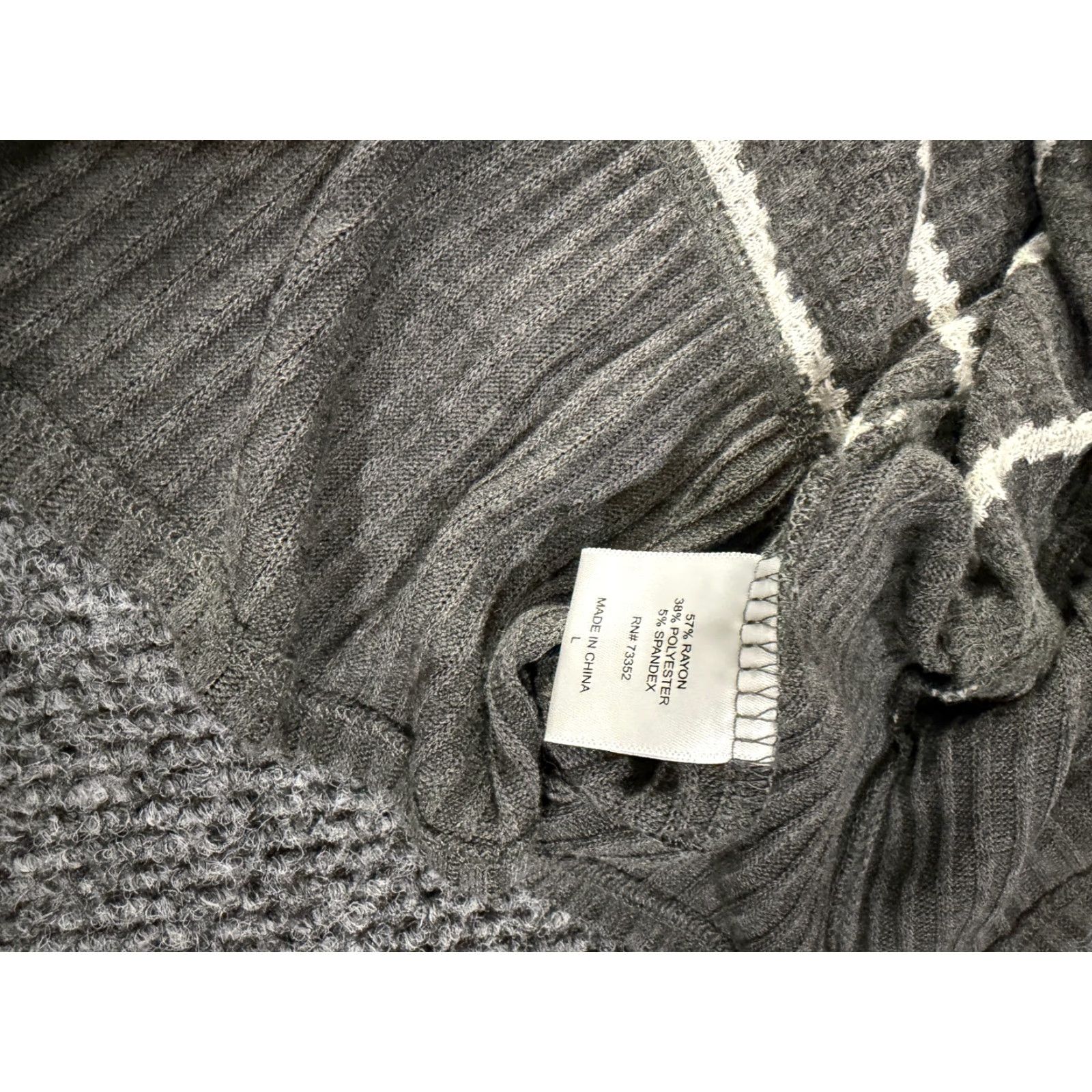 Wrangler Wrangler Sweater Cardigan Womens Large Gray White Striped Ribbed Knit Pullover Long Sleeve Round Neck Casual Winter Fall Regular Size L Size L / US 10 / IT 46 - 6 Thumbnail