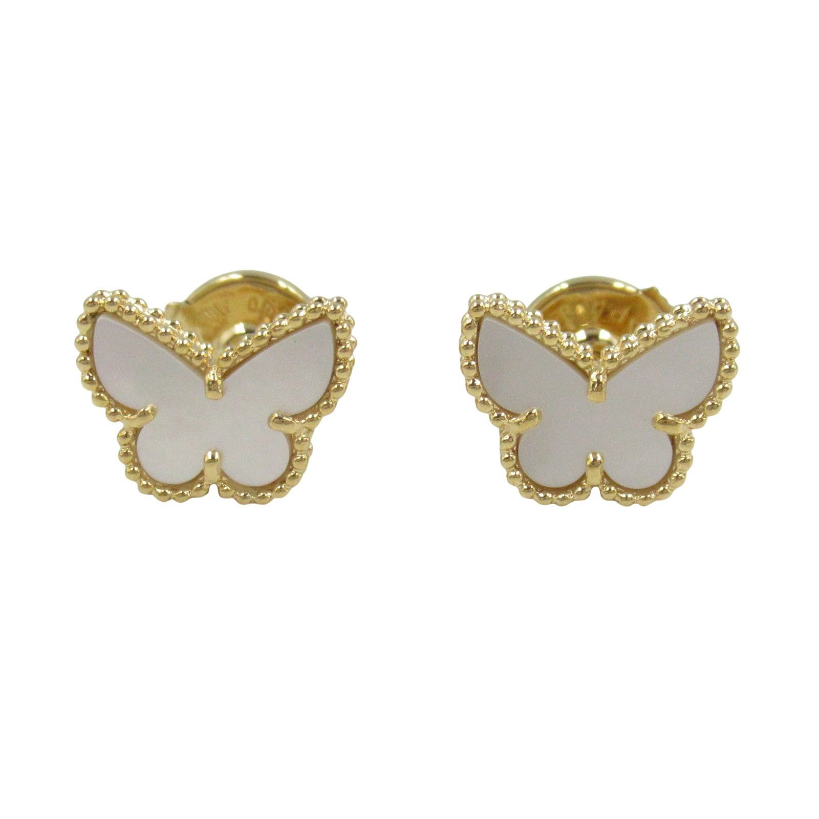 Van Cleef & Arpels Van Cleef Arpels Sweet Alhambra Butterfly Earrings Mother Of Pearl K18 (Yellow Gold) White Size ONE SIZE - 1 Thumbnail
