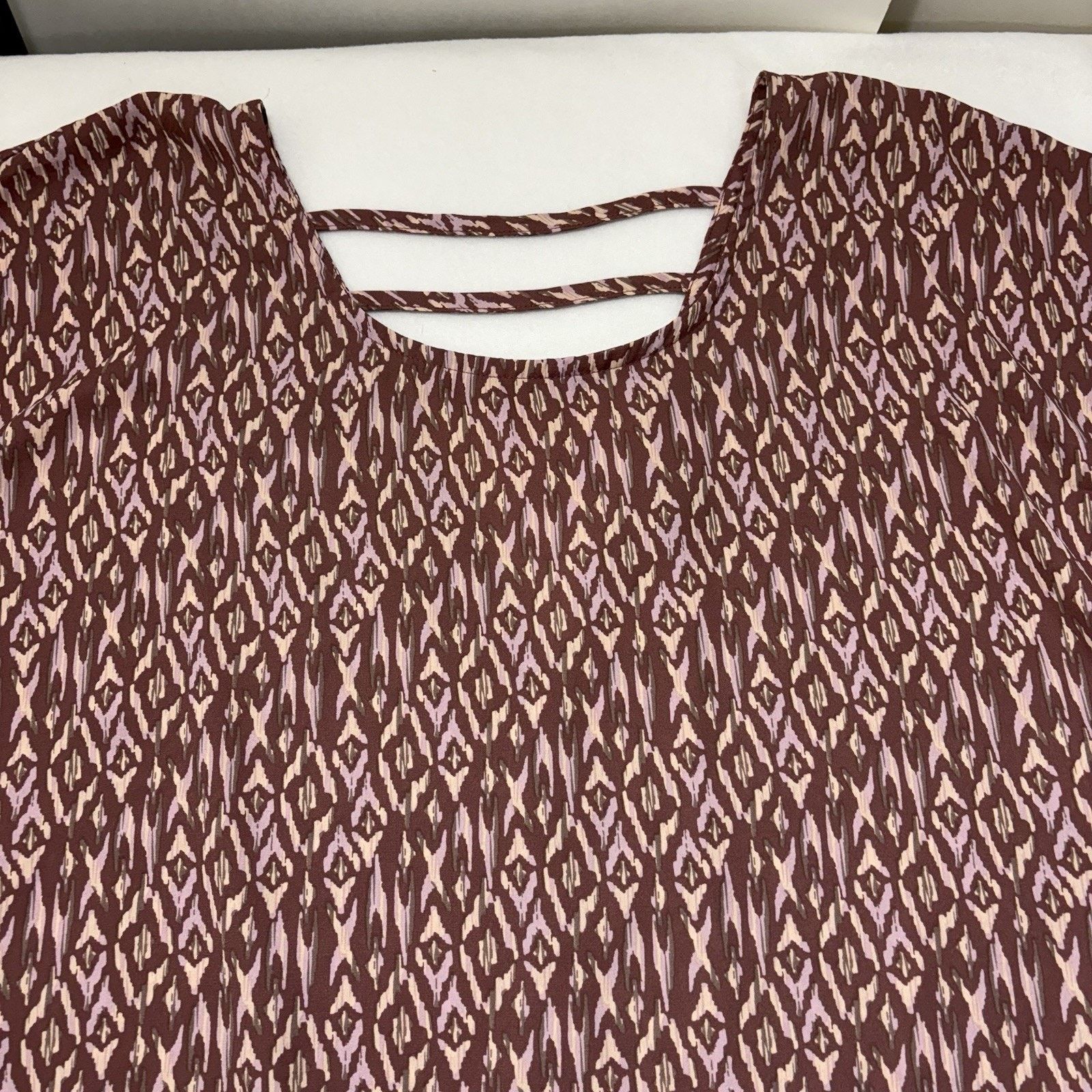 Other Torrid 0 Large Georgette Strappy Split Back Blouse Pink Top Size L / US 10 / IT 46 - 2 Thumbnail