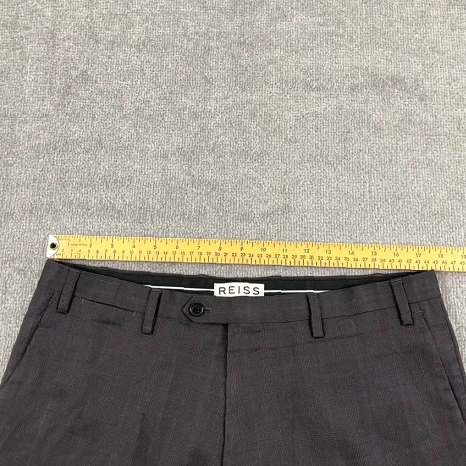 Reiss REISS Pants Mens 34 x 29 Straight 100% Wool Gray Dress Trousers Slacks Size US 34 / EU 50 - 5 Thumbnail