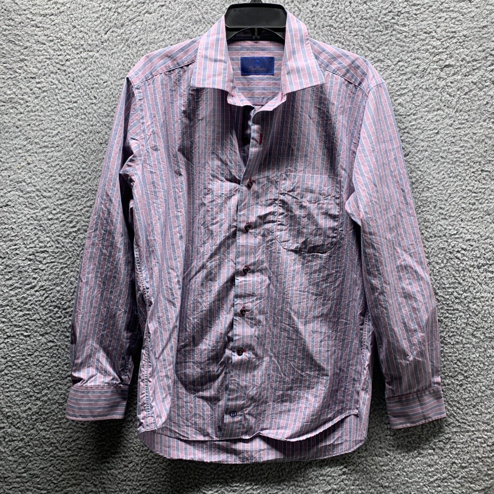 David Donahue **David Donahue Red Plaid Button-Up Shirt Adult Large Cotton** User: David Donahue Red Plaid Button-Up Shirt Adult Large Cotton Size 42R - 2 Thumbnail