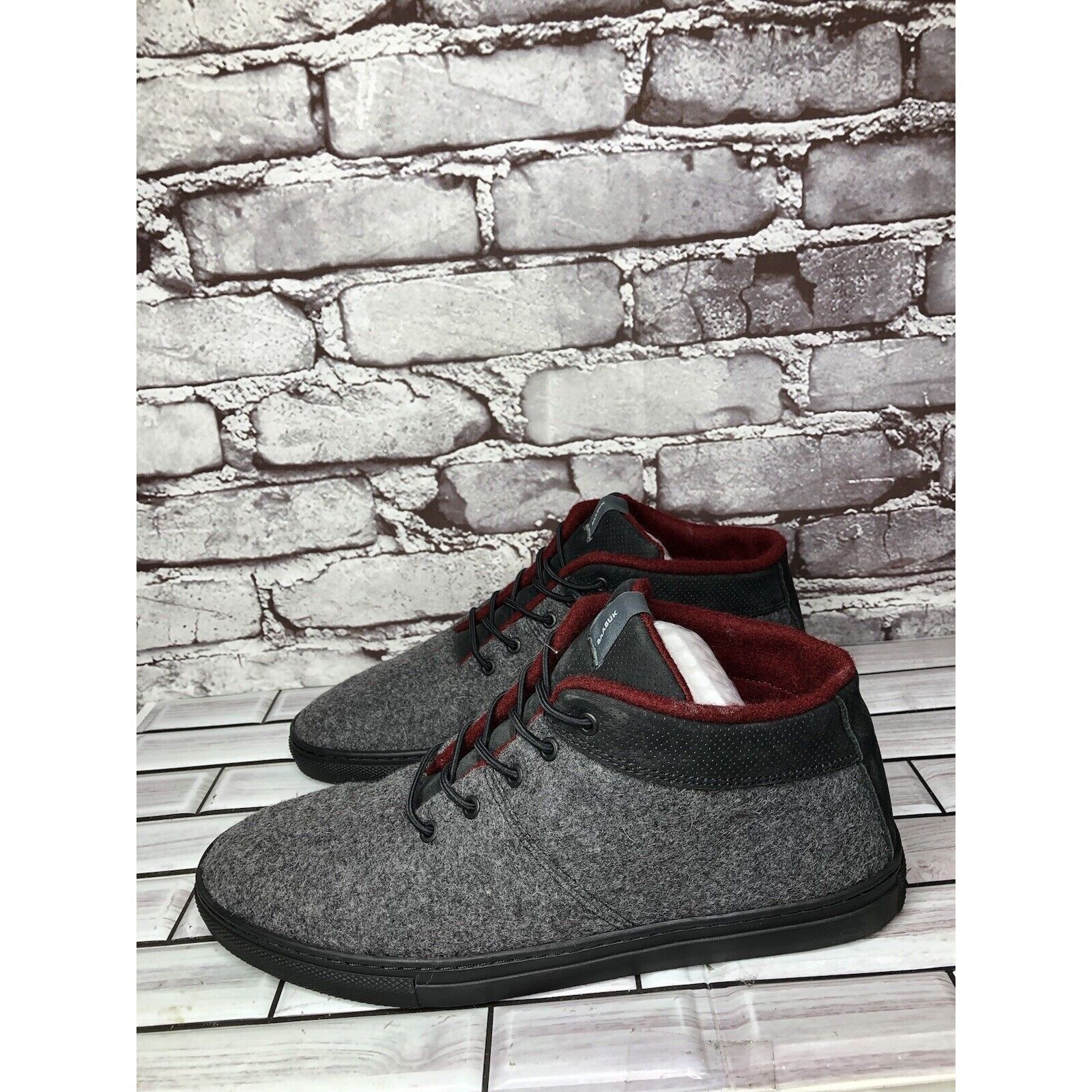 Baabuk Sky Wooler Gray High Top Wool Fabric Sneakers Shoes M