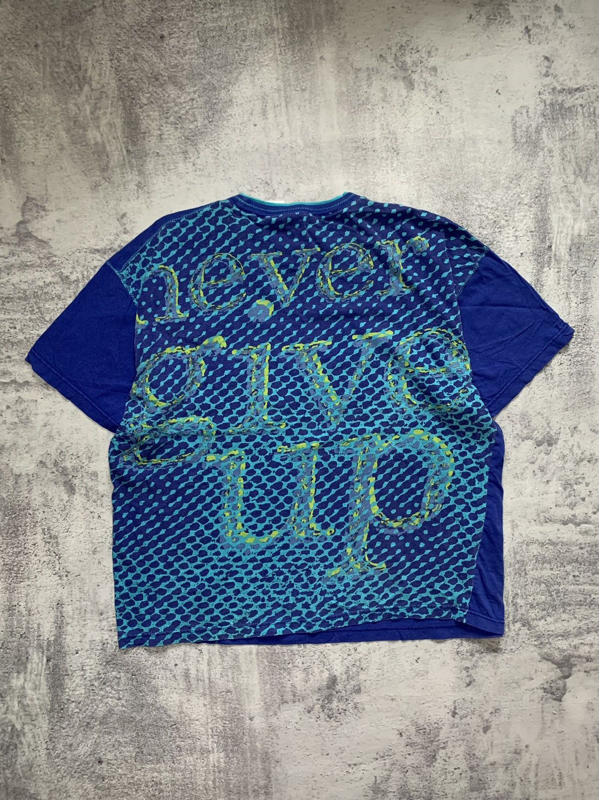 Nike × Vintage Vintage Nike Just Do It AOP Never Give Up T Shirt Size US L / EU 52-54 / 3 - 1 Thumbnail
