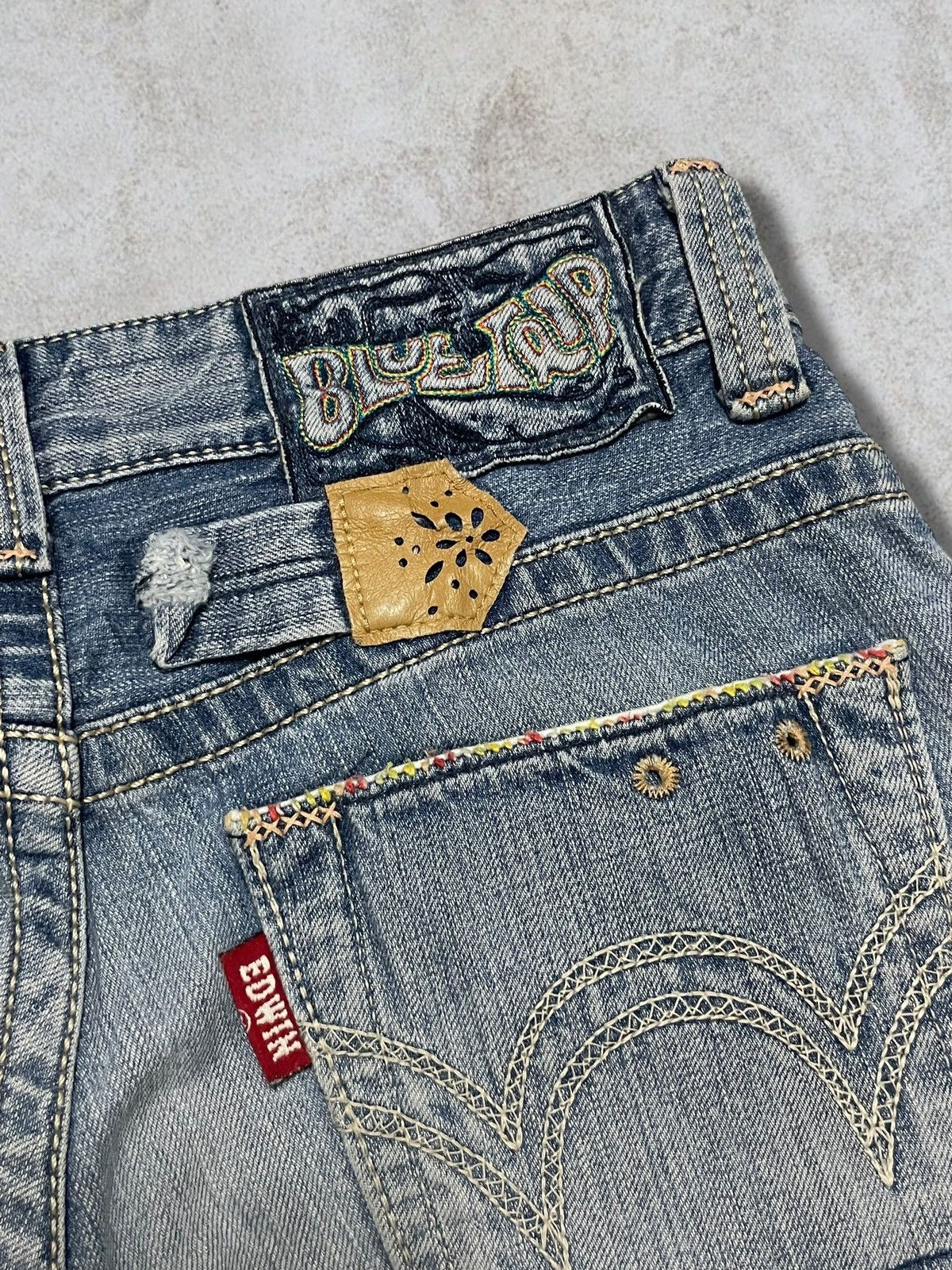 Edwin Vintage Edwin Blue Trip Tripping Multicolour Liner Wash Jean Size 31" - 7 Thumbnail