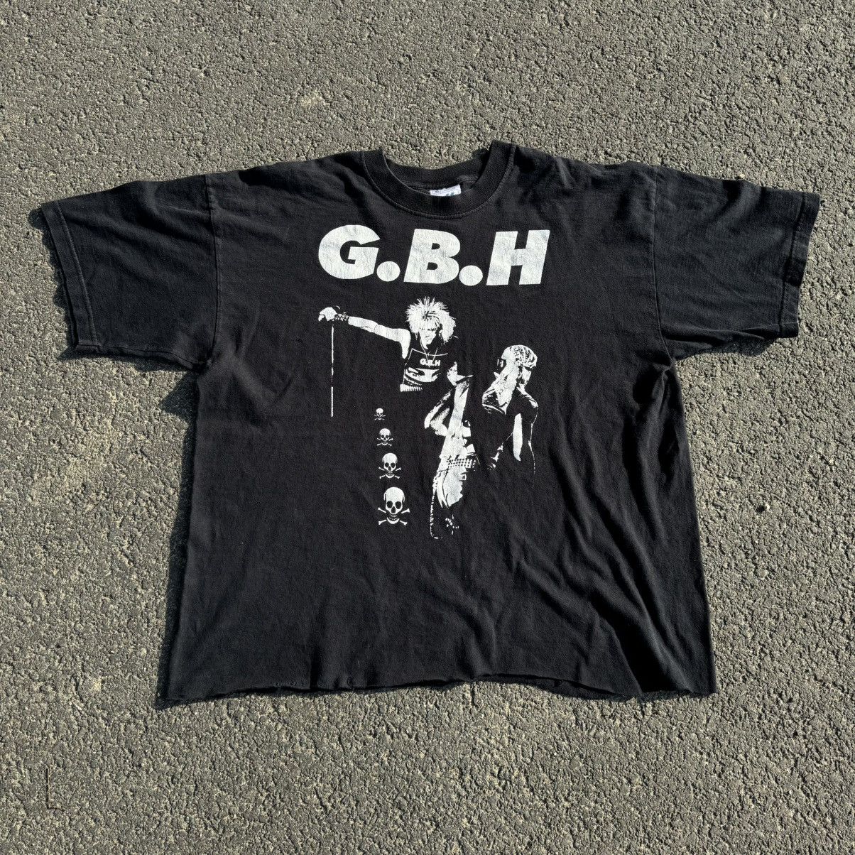 Band Tees Vintage Charged GBH UK Punk Cropped Thrash Tee Screen Stars Size US L / EU 52-54 / 3 - 5 Thumbnail